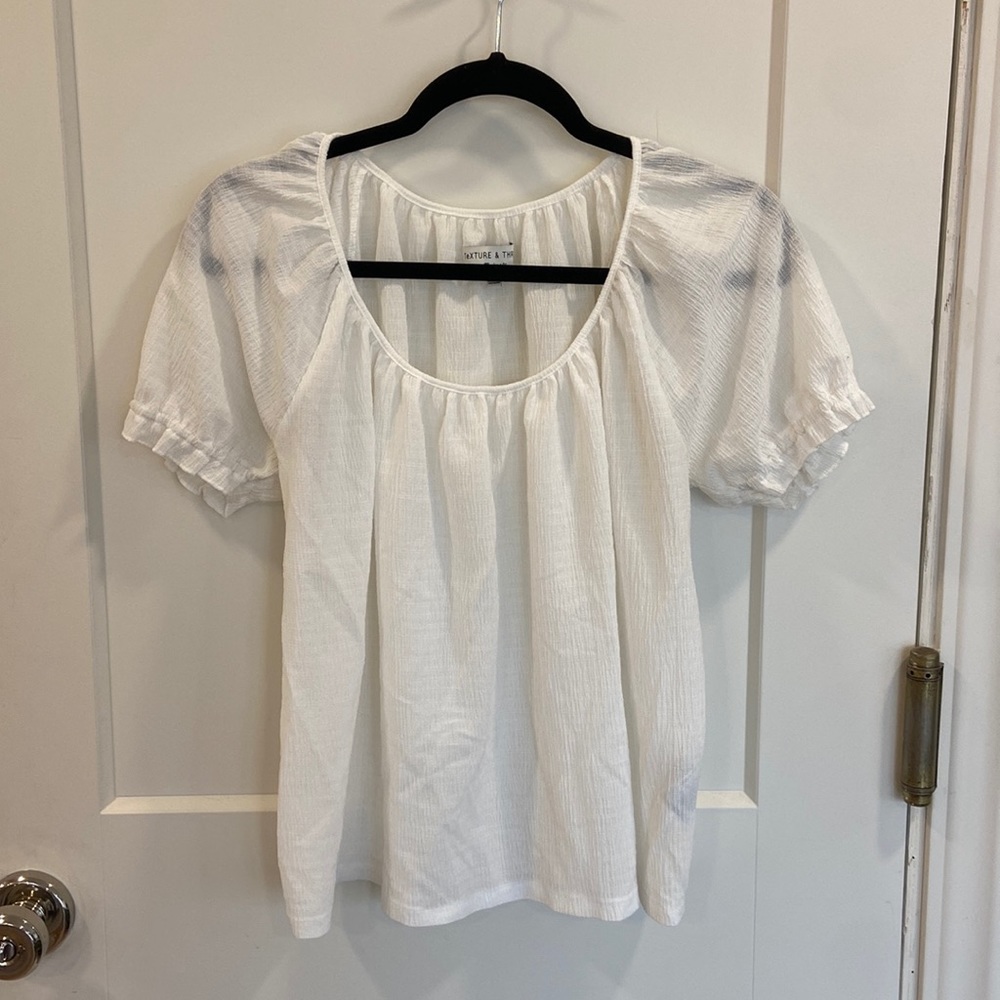 Madewell white peasant top